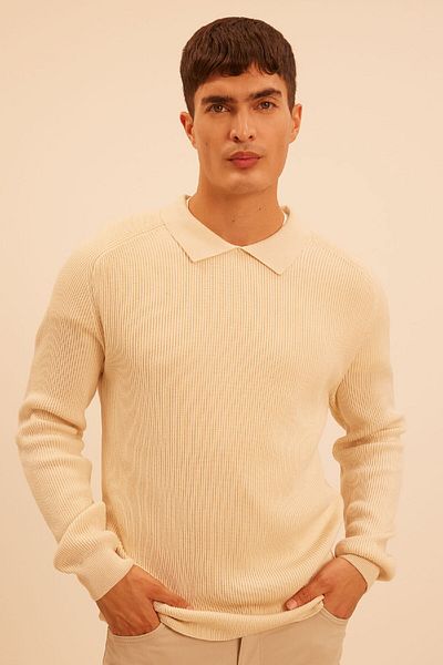 DeFacto Standard Fit Polo Neck Basic Plain Knitwear Sweater D3218Ax24Wn
