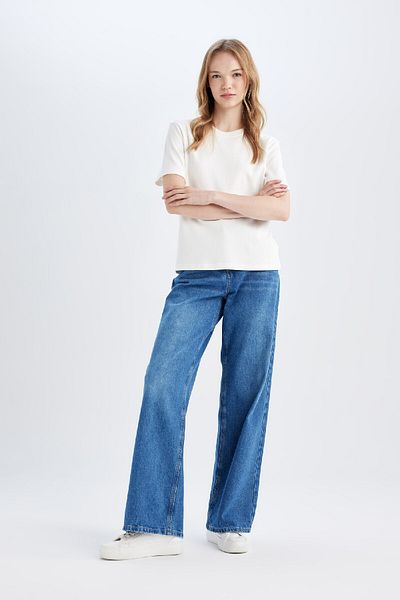 DeFacto Jeanshose mit weitem Bein und normaler Taille - Wide Leg Fit D2581AX24HS