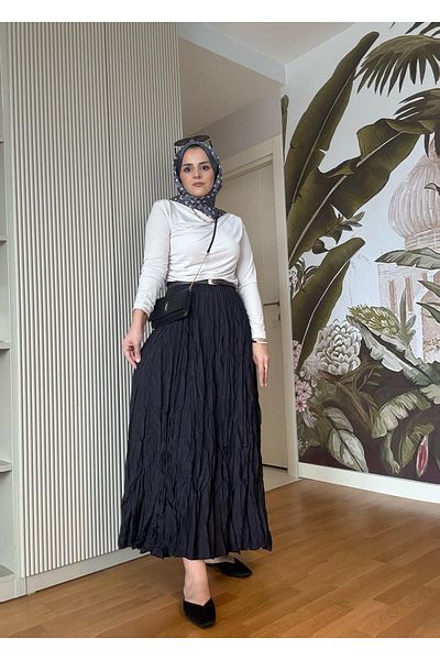 Aselim Hijap Moda Ασπρόμαυρο υφασμάτινο ενεργό σετ