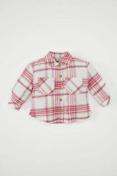 DeFacto Baby Girl Plaid Print Flannel Long Sleeve Shirt D3044A524Wn