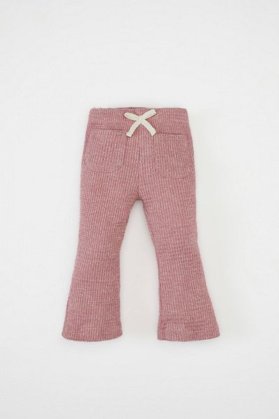 DeFacto Pocketed Bow Waffle Leggings for Baby Girl - Flared Leg D2865A524Au