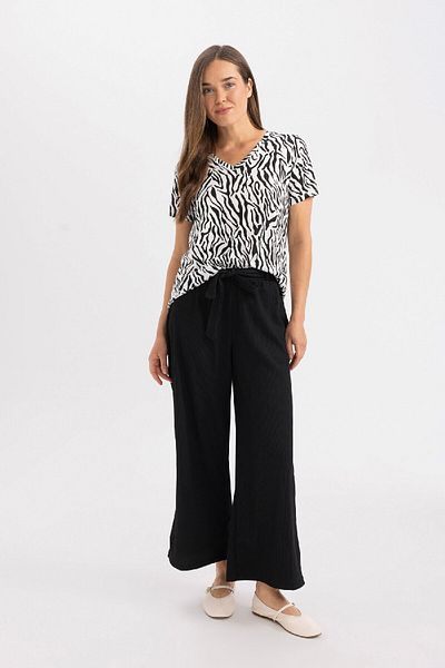 DeFacto Wide Leg Wrap Culotte Capri - D2175AX24SM