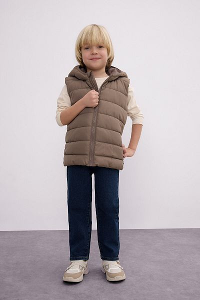 DeFacto Pantaloni de jeans cu șireturi cu talie plată pentru bebeluși D2520a524au