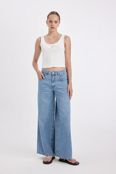 DeFacto Blugi Palazzo cu talie joasă - Pantaloni lungi lavabili D2962AX24HS