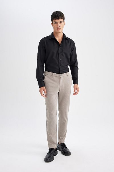 DeFacto Slim Fit Slim Fit Oxford Basic μασίφ βαμβακερό μακρυμάνικο πουκάμισο R4340az24au