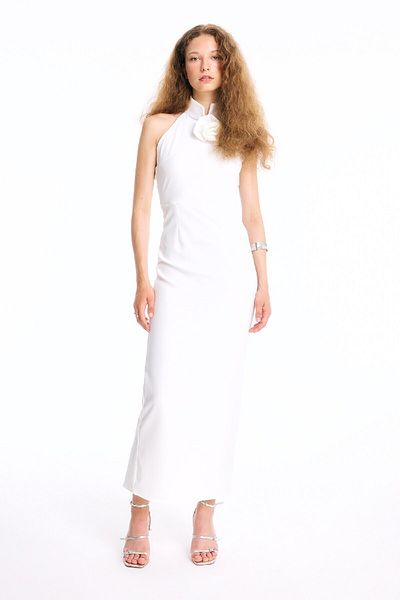 DeFacto Bodycon Body Wrap Halter Collar Maxi šaty bez rukávů D3270axns