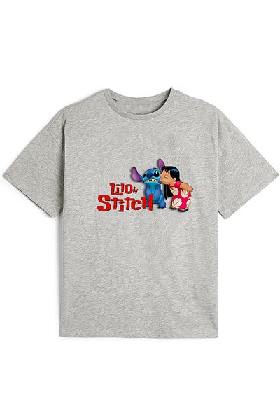 makiteks Tricou Imprimat Fata 5-14 Ani Bumbac Calitate Lilo Stitch