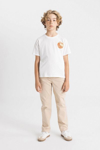 DeFacto Tricou cu mânecă scurtă imprimat cu gât pentru băiat D2418A824HS