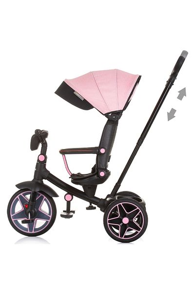 OEM Chipolino Derby flamingo tricycle with handle for children, canopy and reversible seat