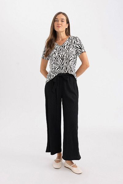 DeFacto Wide Leg Wrap Culotte Capri - D2175AX24SM