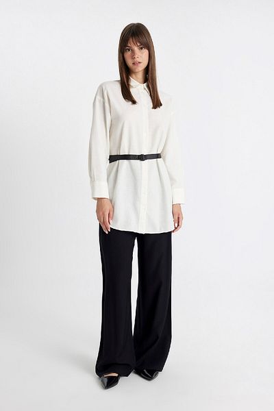 DeFacto Relax Fit Linen Tunic - Long Sleeve, Mixed D1346AX24HS