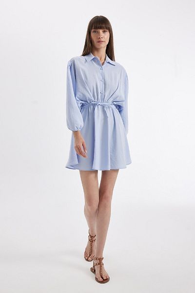 DeFacto Modal-Langarm-Minikleid mit Hemdkragen D2890ax24sm