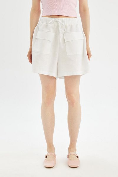 DeFacto Coole Relax Fit-Shorts aus Leinenmischung – normale Taille, kurzes Bein D3468AX24HS