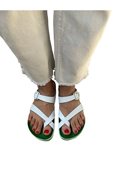 COMFORT OF PANTOFOLE Білі капці з перехрещеними ремінцями між пальцями