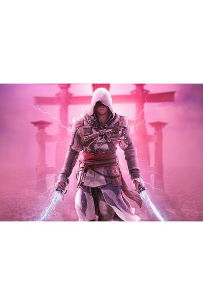 Zumzeria Tablou Canvas Samurai Assassins Creed 4 Black Flag, 80x50cm, tablou534, Zumzeria ®