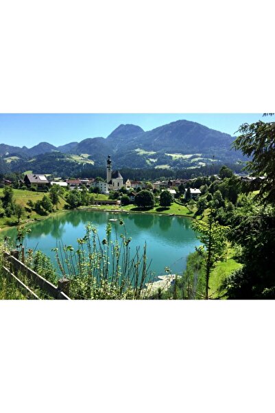 Zumzeria Tablou Canvas Vedere uimitoare a unui sat de munte, 80x50cm, tabloucanvas783, Zumzeria ®