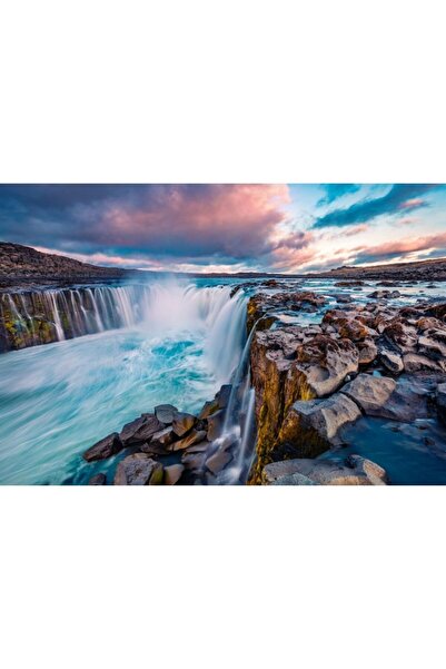 Zumzeria Tablou Canvas Splendid Summer View Of Selfoss Waterfall, 80x50cm, ta...