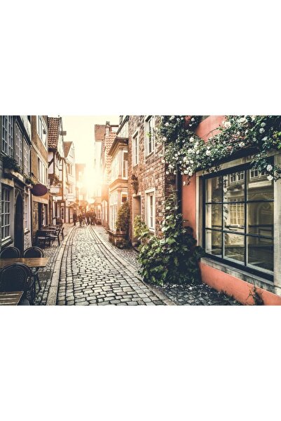 Zumzeria Tablou Καμβάς Όμορφο Ηλιοβασίλεμα Σοκάκι της Παλιάς Πόλης, 80x50εκ.,...