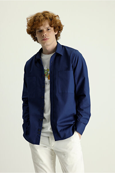 Kiğılı Cămașă oversize din bumbac - mânecă lungă și buzunare