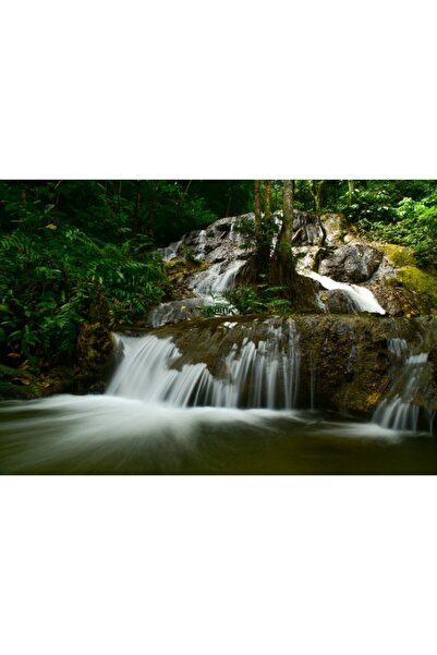 Zumzeria Tablou Canvas Beautiful View Of Flushing Mountain Waterfall, 80x50cm...