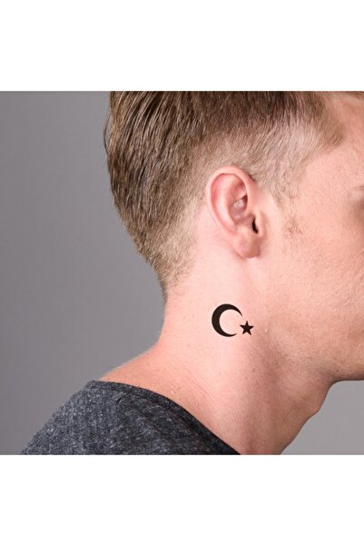 ONE SPRAY TATTOO Büyük Ay Yıldız Dövme Şablonu (SPREYSİZ)