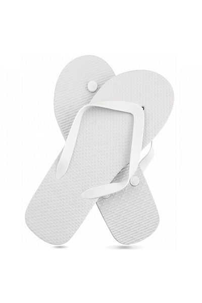 OEM Men's Flip Flop Slippers, White, Size 44