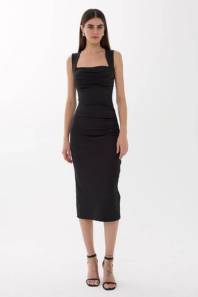 Hiccup Μίντι φόρεμα Bodycon με τετράγωνο λαιμό