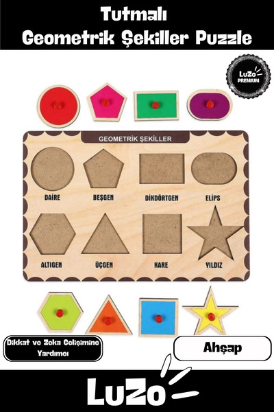 Genel Markalar Premium Seri Eğitici Öğretici Zeka Geliştiren Çocuk Ahşap Tutm...