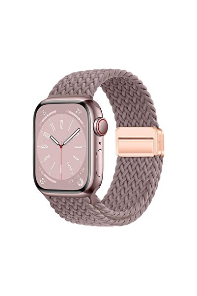AktarMobile Apple Watch 6 5 4 3 2 1 SE 42 44 mm uyumlu Örgü Kordon Magnetik D...