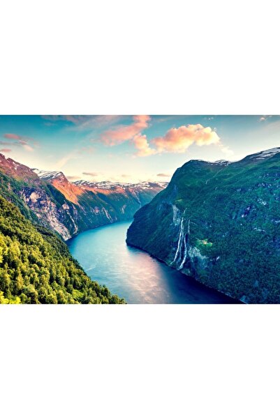 Zumzeria Καμβάς Tablou Απλά Ένα Ελικοειδές Ποτάμι στα Βουνά, 80x50εκ., tablou...