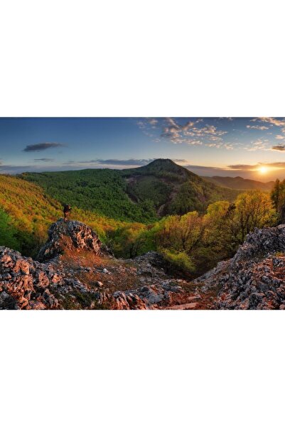 Zumzeria Tablou Canvas Mountain Valleys At Sunset, 80x50cm, tabloucanvas971, ...