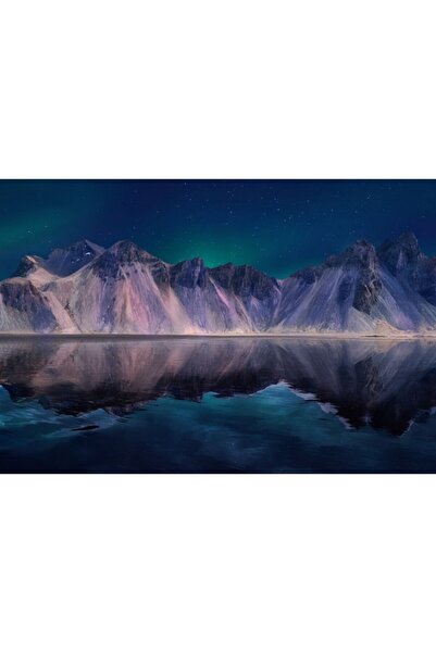Zumzeria Tablou Canvas Amazing Iceland Nature At Night, 80x50cm, tabloucanvas...