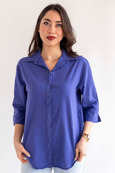 citycenterfashion Cămașă cu mânecă cu cot - 69% bumbac, croială asimetrică, stil tunică
