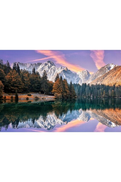 Zumzeria Καμβάς Tablou με ειδυλλιακή θέα στο βουνό και τη λίμνη, 80x50εκ., ta...