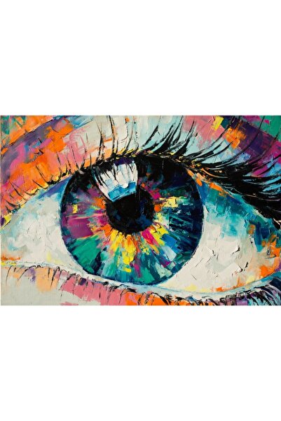 Zumzeria Tablou Canvas Colorful Artistic Eye, 80x50cm, tabloucanvas911, Zumze...