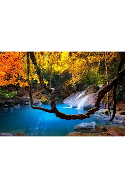 Zumzeria Καμβάς Tablou Πολύχρωμο Δάσος με Μαγικό Τρεχούμενο Νερό, 80x50εκ., t...
