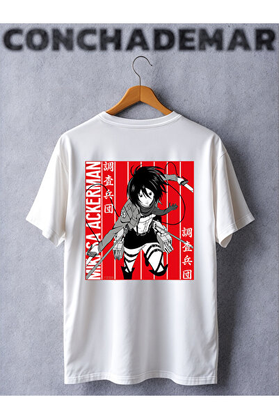 Vordevia Tricou oversize cu imprimeu anime Attack on Titan Mikasa Ackerman