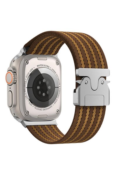 AktarMobile Apple Watch Ultra / Ultra 2 49 mm Uyumlu Naylon Dokuma Kumaş Kord...