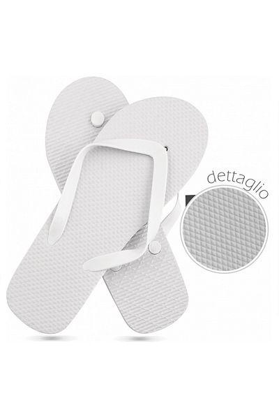 OEM Men's Flip Flop Slippers, White, Size 44