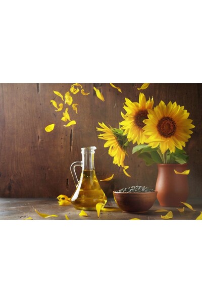 Zumzeria Tablou Canvas Beautiful Sunflowers And Some Tea, 80x50cm, tabloucanv...