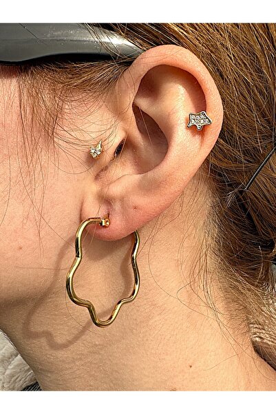 Çelik Halka Dalgalı Çelik Küpe