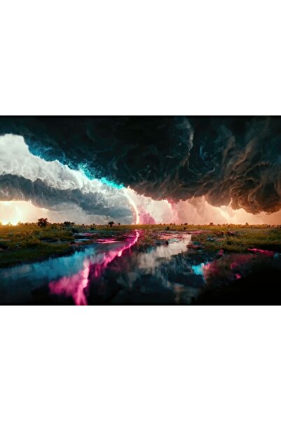 Zumzeria Πίνακας σε καμβά Majestic Colors Of A Storm, 80x50εκ., πίνακας σε κα...