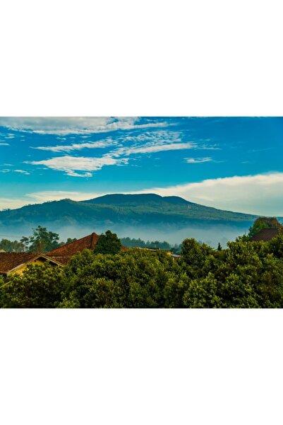 Zumzeria Tablou καμβάς με όμορφη ομιχλώδη θέα στα βουνά της Ινδονησίας, 80x50...