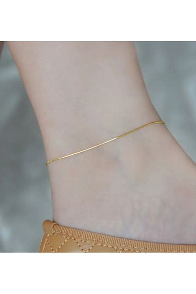MYSTERY TAKI AKSESUAR Cobra Wire Chain Gold Anklet