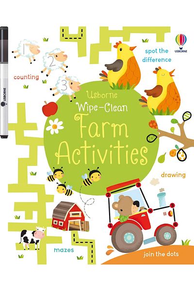 Usborne Children's Book, Wipe-clean Farm Activities, 3 Years