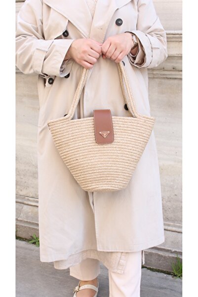 EBROU Жіноча солом'яна сумка через плече Taba Jut