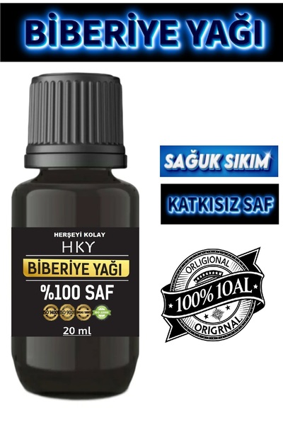 Herşeyi Kolay Biberiye Yağı 20ml Saf Biberiye Yağı Soğuk Sıkım Pres Biberiye ...