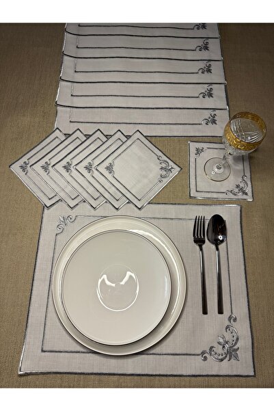 Smiling Home 12'li Set Gümüş Renk 6 Adet Kader Modeli Amerikan Servis/supla &...