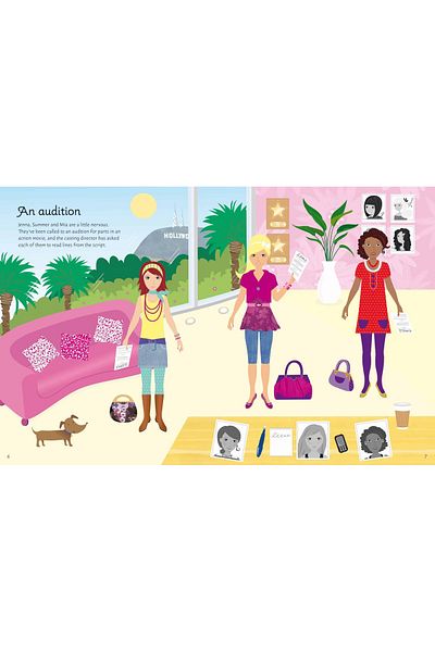 Usborne Children's Book - Sticker Dolly Dressing Movie Stars
