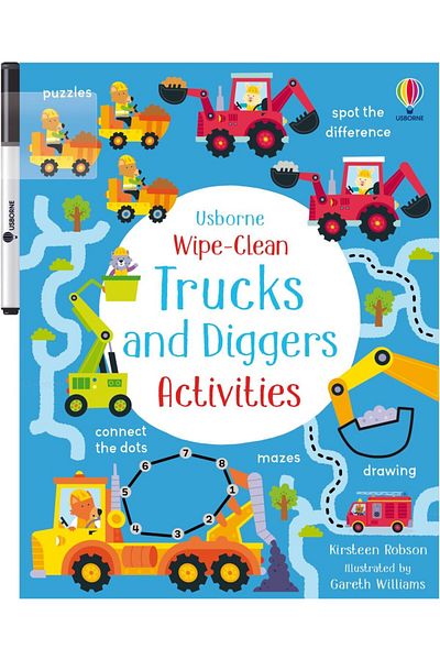 Usborne Children's Book, , Wipe-clean Trucks And Diggers Activities, 3 Years